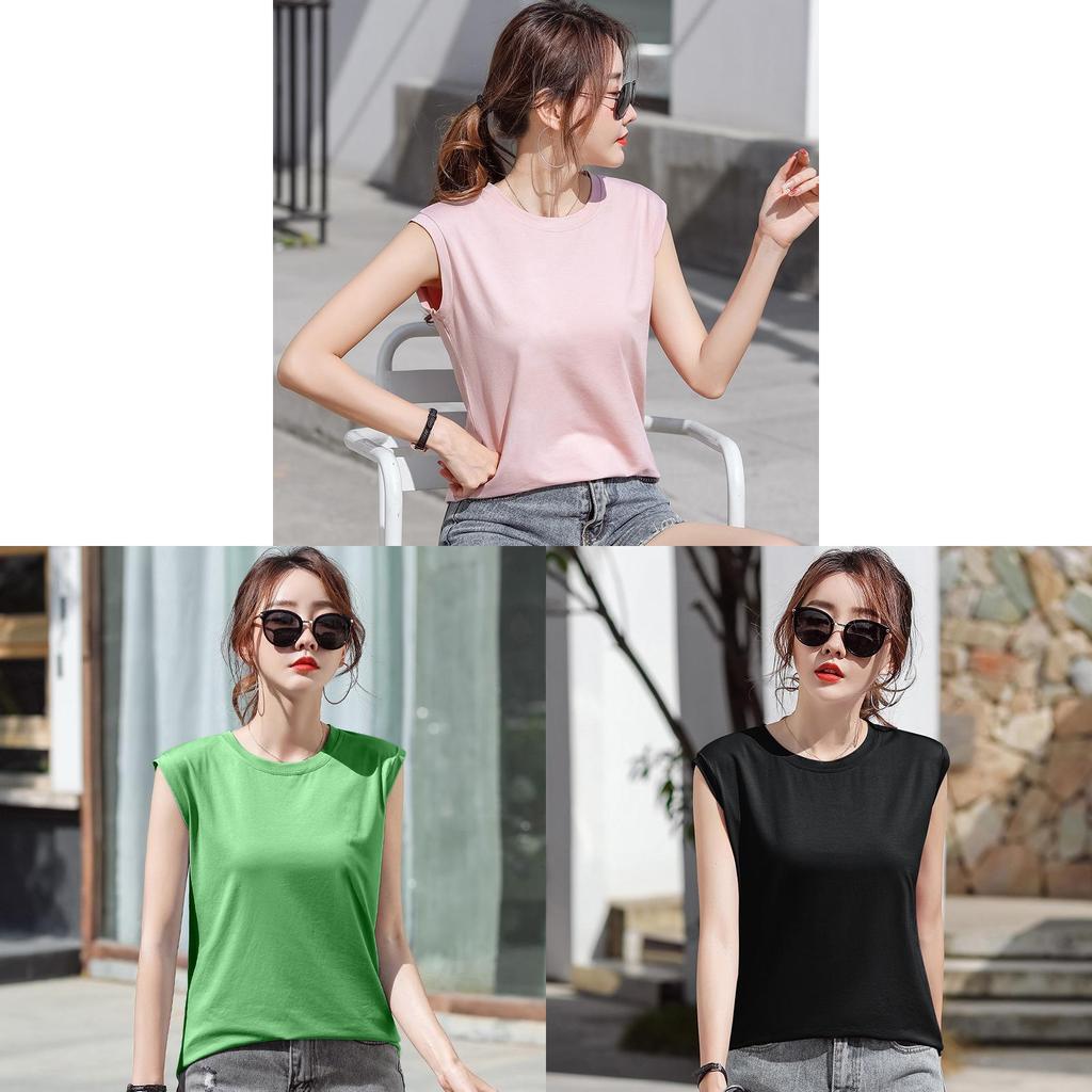 Cotton Sleeveless T Shirt For Women Summer Casual Fit For Office Use