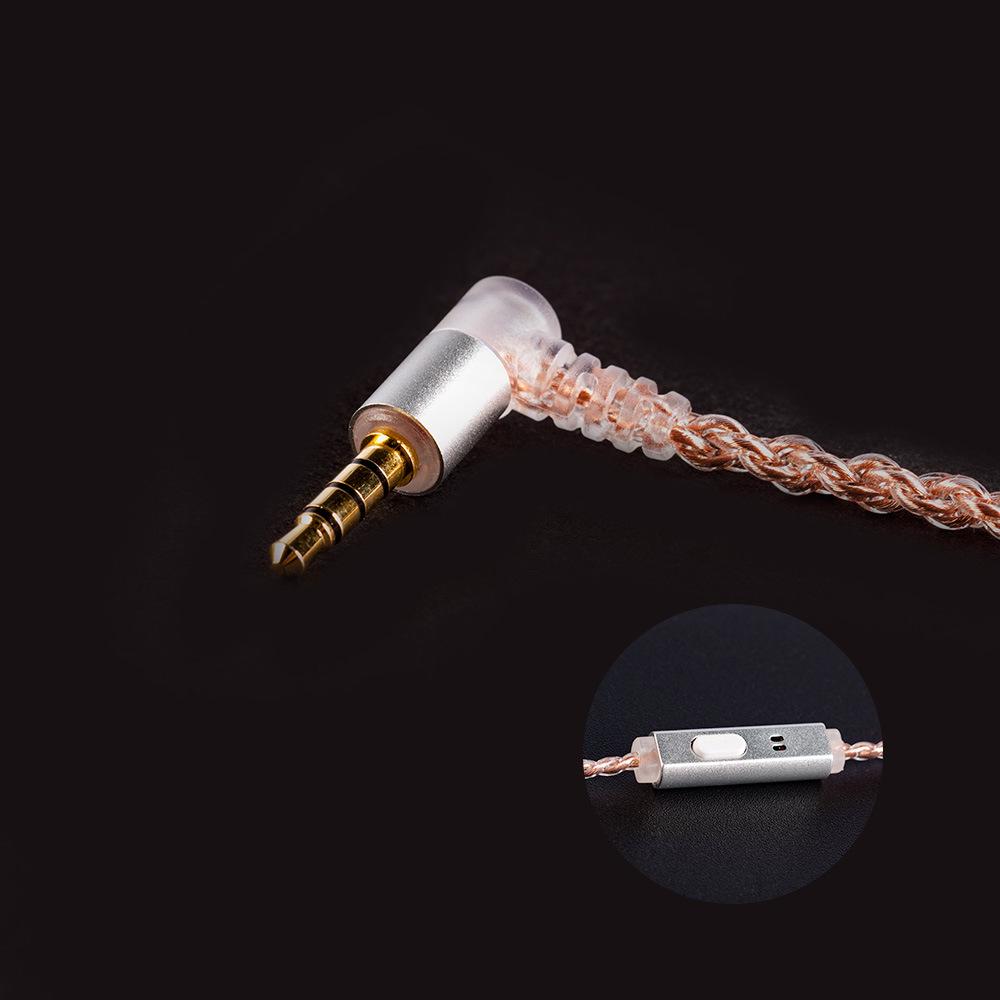 KBEAR Kui Bao 4-Core Oxygen-Free Copper Earphone Cable with Mic, L-Plug