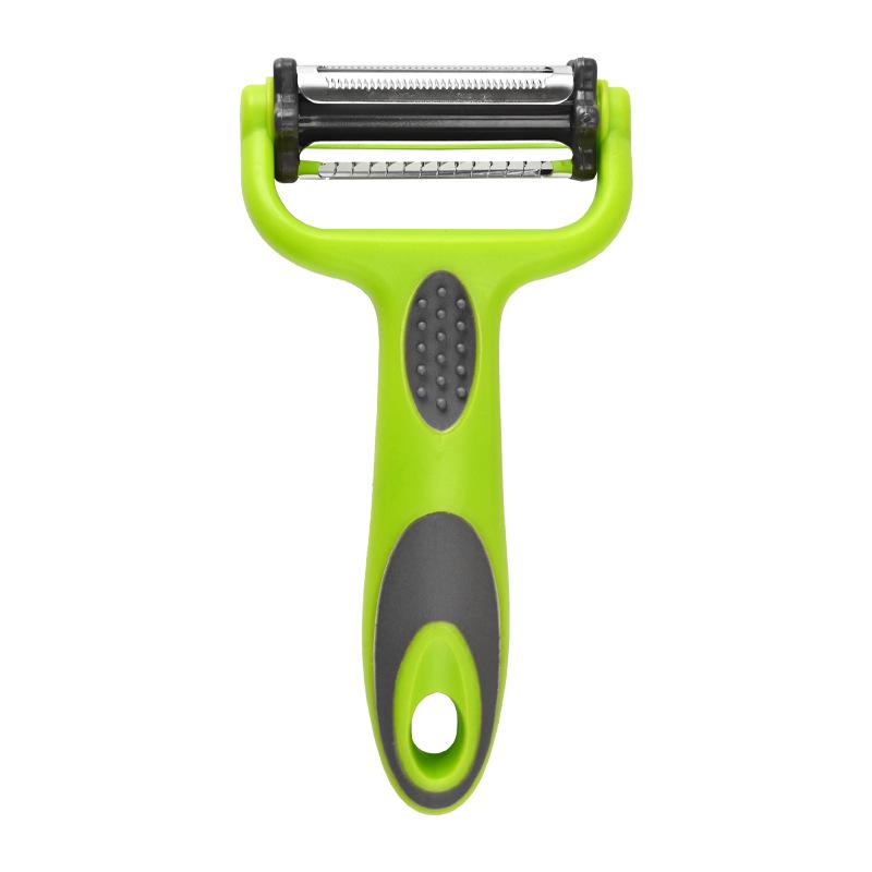 

Многофункциональный нож для чистки и терки фруктов и овощей из нержавеющей стали 3 в 1 Peeler зелёный/серый