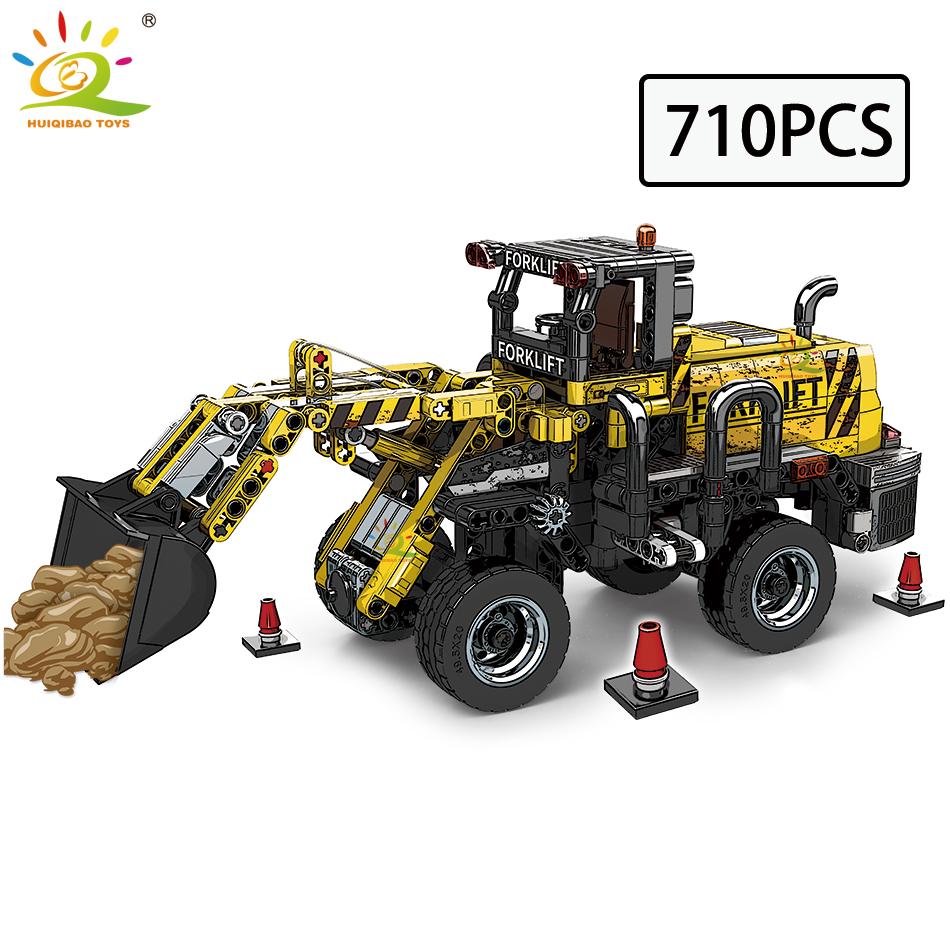 Moc Engineering Truck Model Building Block Excavator Crane Car City Construction Tech Brick Set For Children Kids Gift