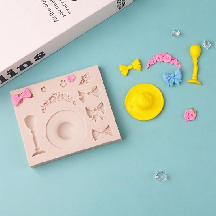 Hat Bowknot Flower Silicone Mold Fondant Mould Baking DIY Supplies Nonstick