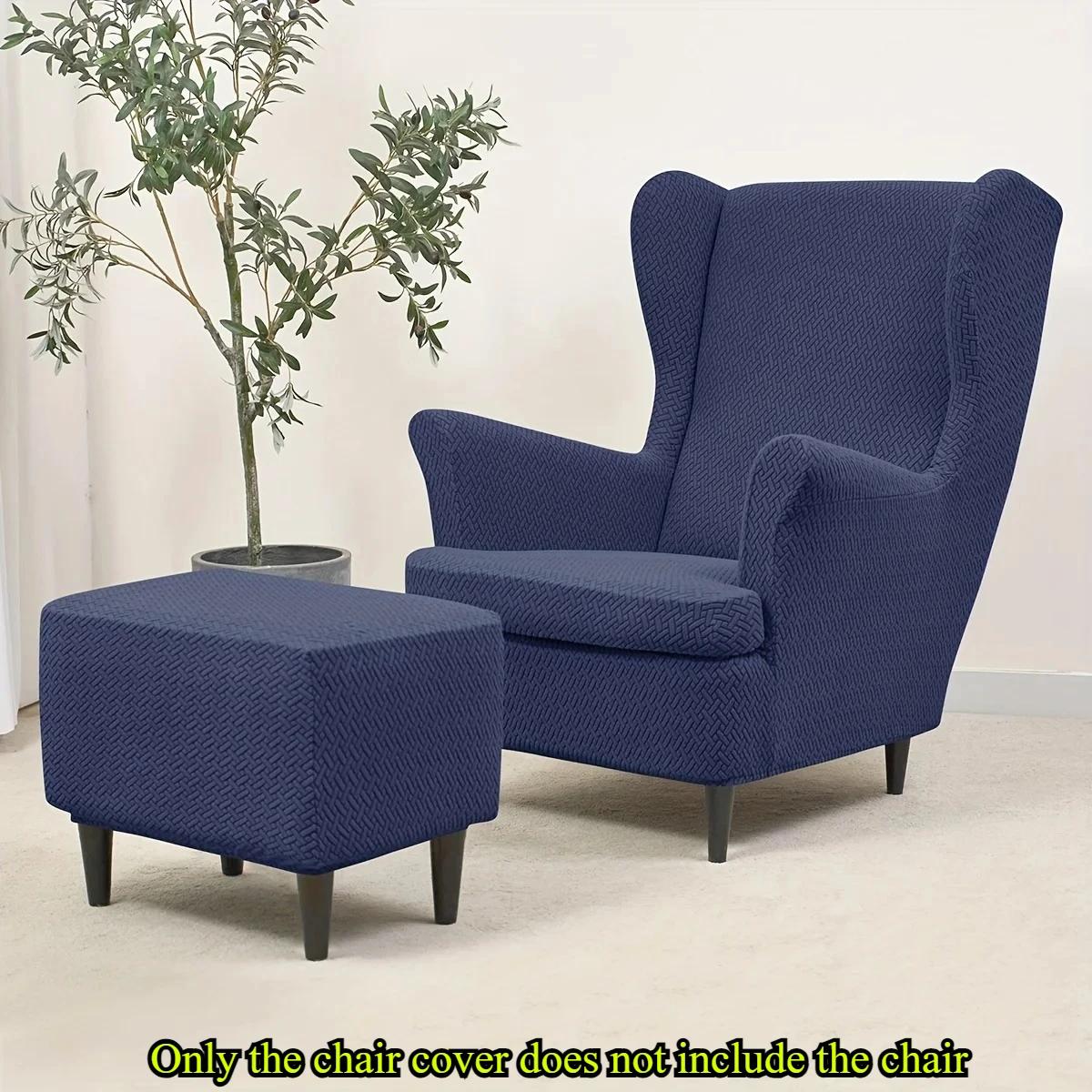 Однотонный чехол для кресла с наклонной спинкой размера кинг-сайз удобный дышащий эластичный с чехлом для подушки защита мебели 3pcs set темно-синий 1990₽