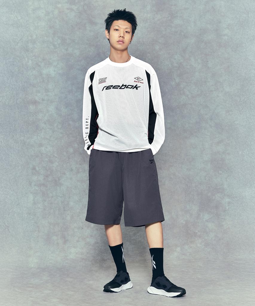 Reebok Sports Jersey Mesh Long Sleeve Tee - Off-White