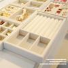 4er-Pack Samt Schmuck-Vitrine mit Schutzfutter Halskettenplatte für Halsketten Ohrring-Aufbewahrung Heimdekorationen