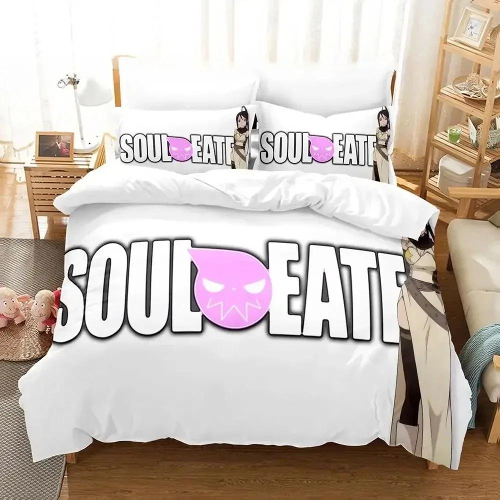 Ny 3D Tecknad Soul Eater Sängklädesset Enkelt Twin Full Queen King Size Sängset Vuxen Barn Sovrum Påslakanset Hemtextilier