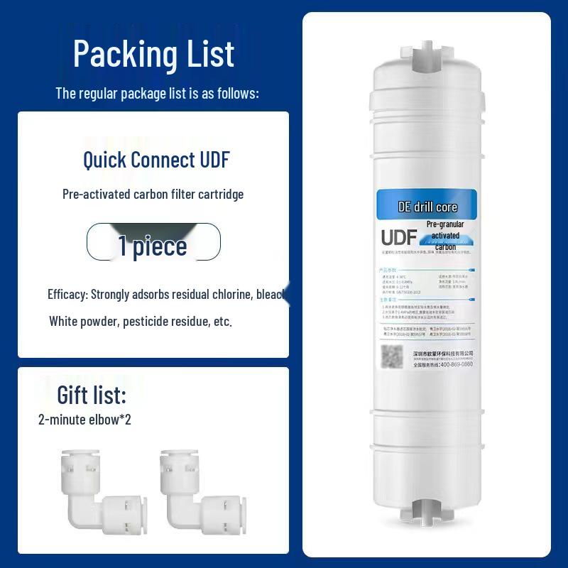 10-tommers femtrinns vannrenserfiltersett: Hurtigkobling PP Bomull, Granulert Karbon, Skalahemmer, Komprimert Karbon og RO-membran