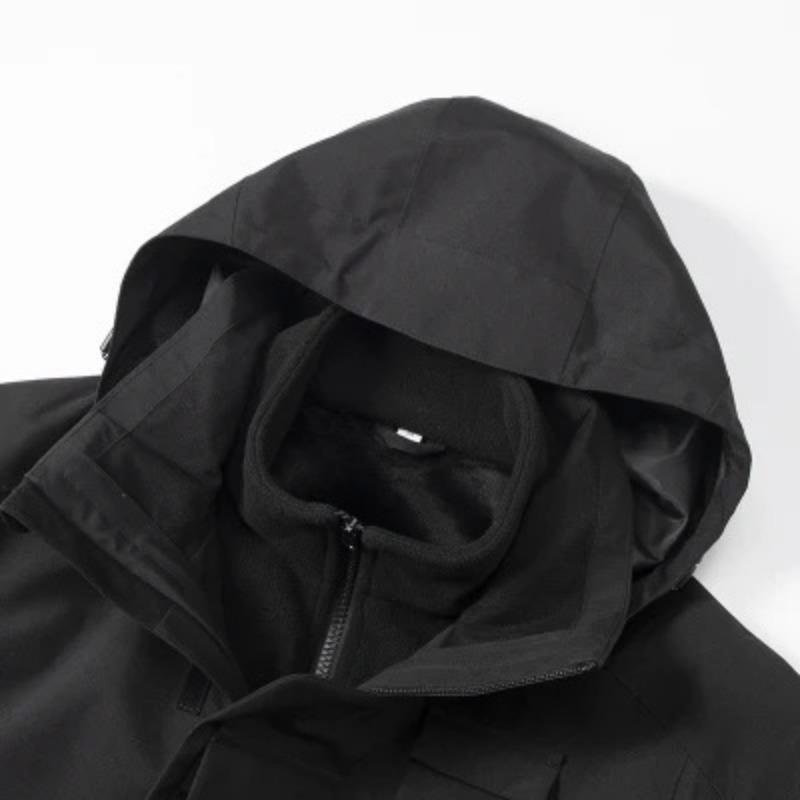 Jacket Men's New Three-in-one Detachable Velvet Thickened Windproof and Waterproof Outdoor Work Jacket