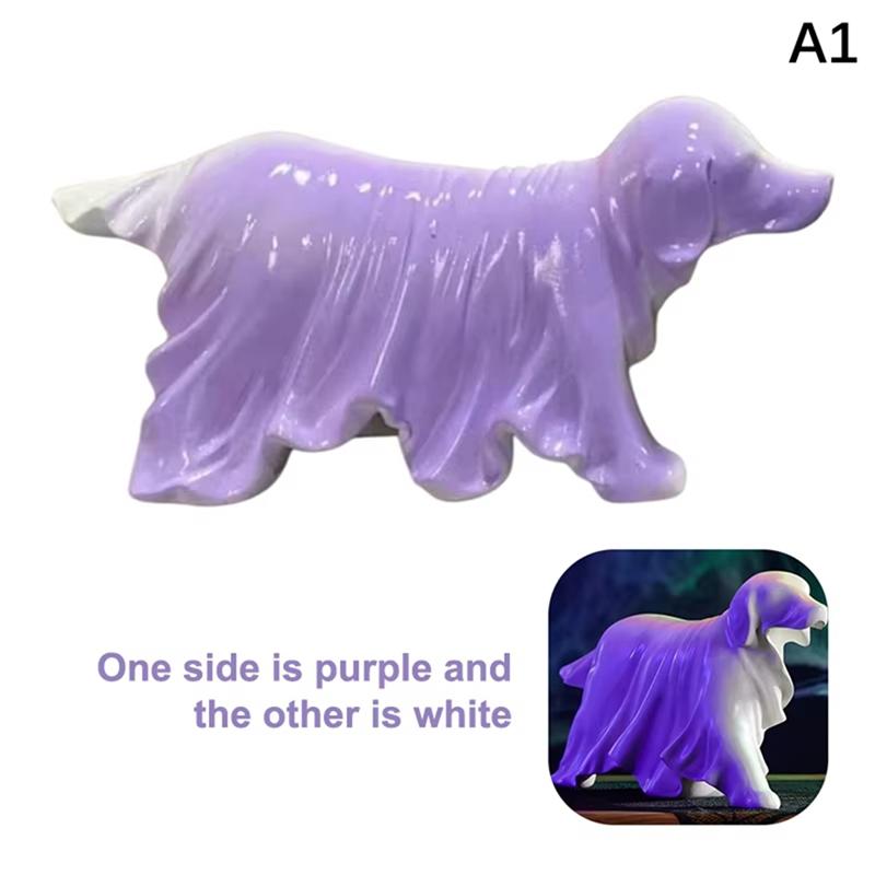 

A34R Halloween Dog Statue Home Figurine Decoration Resin Figure Ornament Festival Party Use Ghosts Walking Design