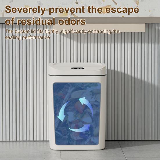 Smart Trash Bin with Sensor 12/14/16L Automatic Open Lid Garbage Storage Box Garbage Bin Odor Isolation Trash Can for Kitchen Bathroom Bedroom