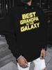BEST GRANDPA IN THE GALAXY 2024 New Unisex Printed Autumn And Winter Fleece Sweatshirts, Versatile Spring And Autumn Styles for Teenagers, Plus Hooded