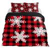 Schneeflocken Bettbezug Set Winterthema Weihnachtliche Illustration Kaltwetter-Saison Einzelbettwäscheset King Size Weicher Bettdeckenbezug