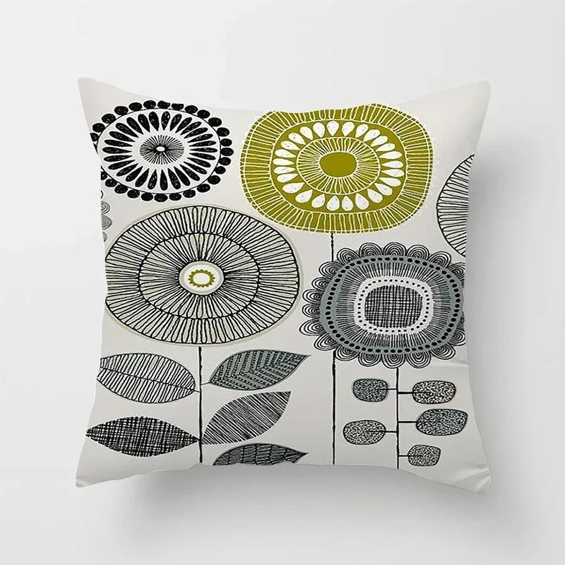 Multicolored Geometric Patterns Double-sided Printed Pillow Cover Short Plush Suitable Living Rooms Sofas Throw Cushion Cover