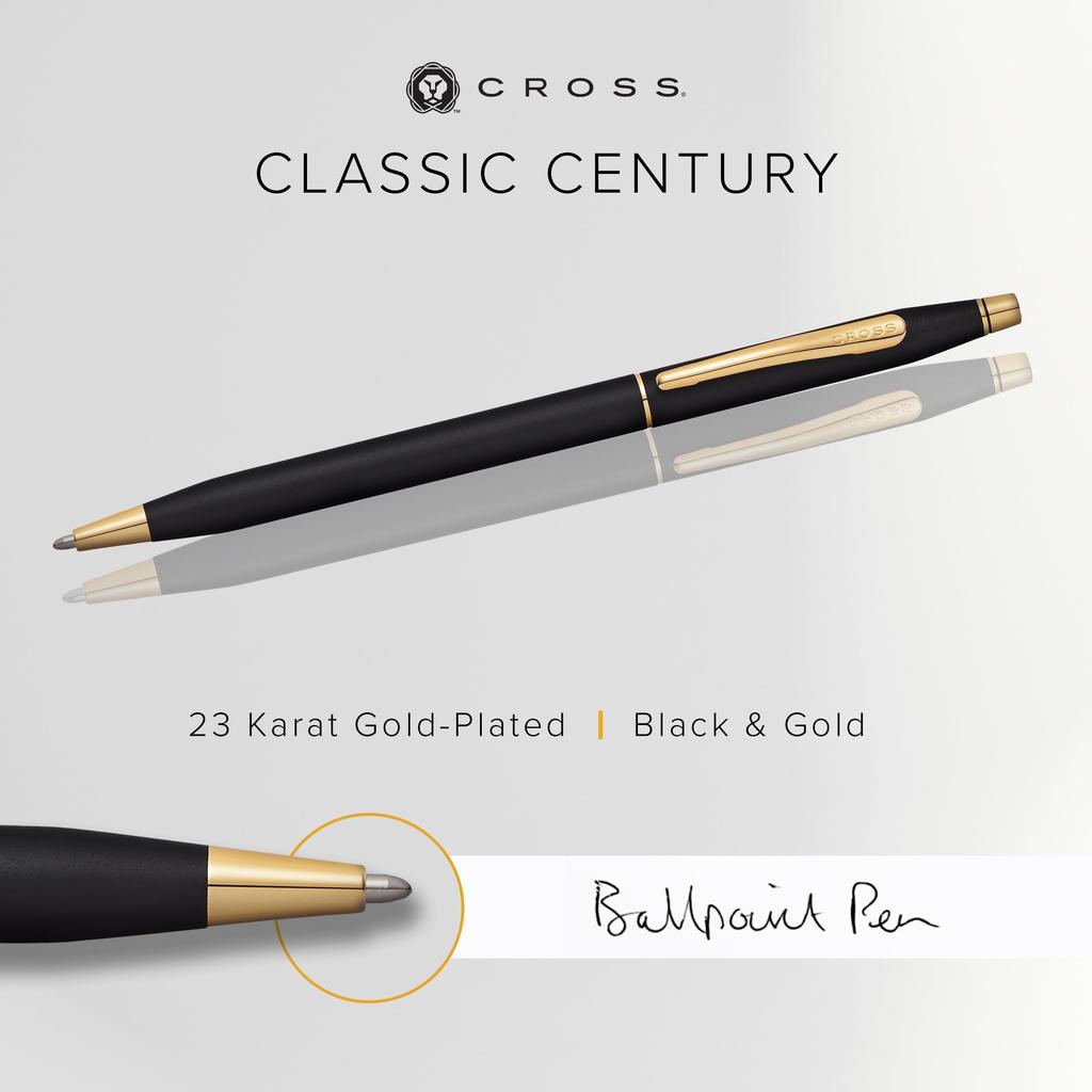 Cross Classic Century Classic Black Ballpoint Pen in a Premium Gift Medium Perfect Gift for Day or Promotion Box, Nib, Father's