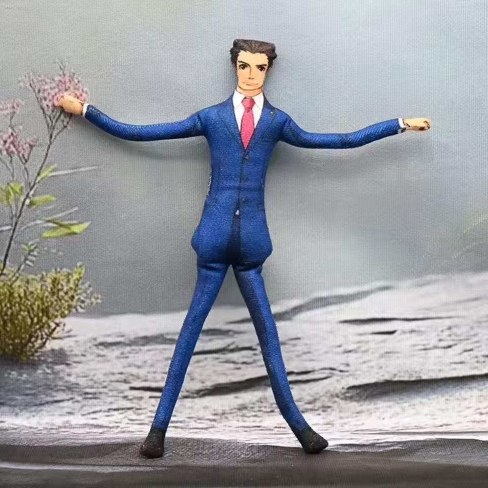 Game Ace Attorney Phoenix Wright Cosplay Pluche Pop Miles Edgeworth Lichaam Draad Skelet Actie Opgezette Poppen Accessoires Cadeaus 28cm