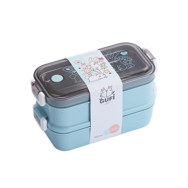 304 Stainless Steel Kids' Insulated Double-Layer Bento Lunch Box for Kindergarten or Students