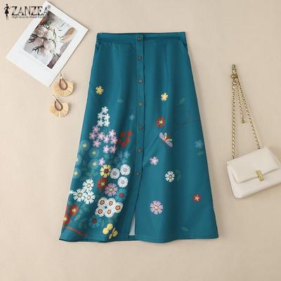 Women Casual Floral Print Loose Summer Skirts