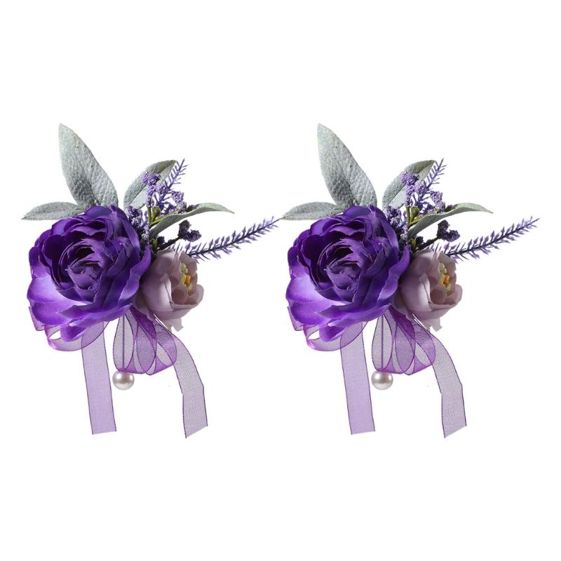 Elegant Silk Floral Arrangements Brooch/ Wrist Flower For Wedding Bridesmaid Bridal Party Decoration