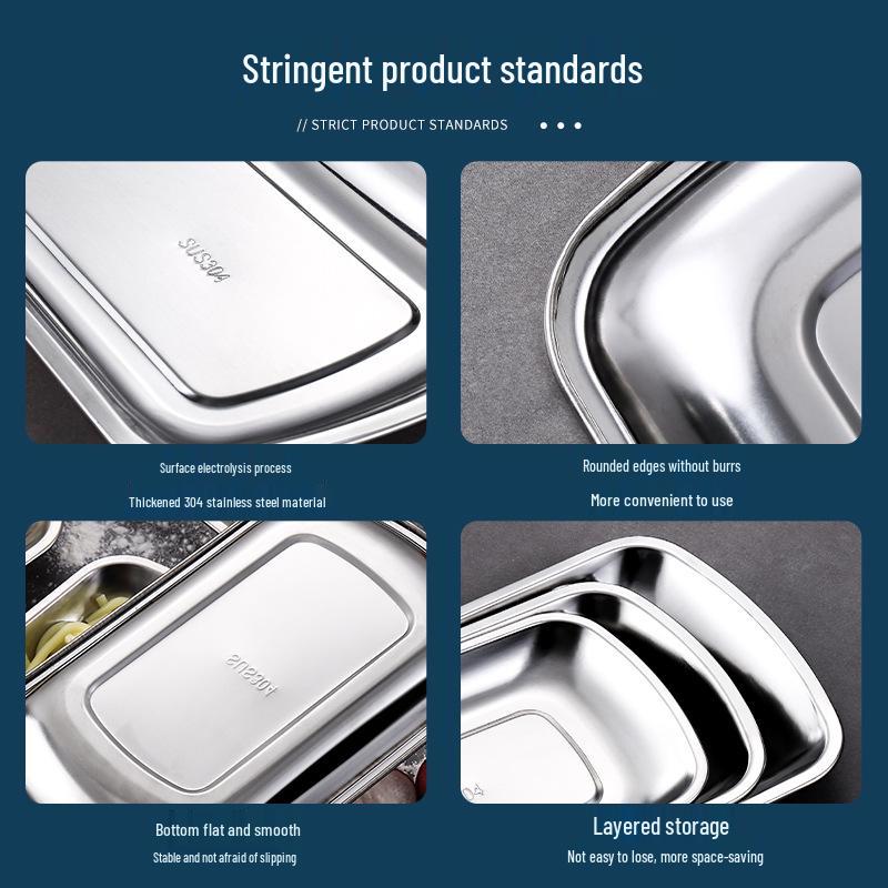 Stainless Steel Buffet & Barbecue Plate for Meat & Vegetables