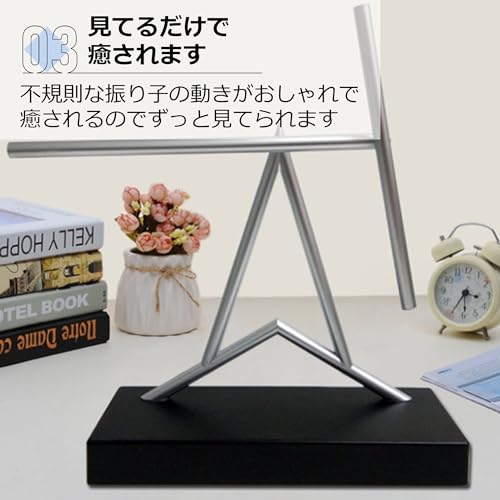 Asdays Swinging Sticks Object, Interior Decor, Tabletop Perpetual Motion Mobile, Permanent Kinetic Art (Type A)