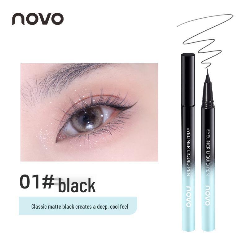 NOVO Waterproof Quick-Dry Eyeliner Pen for Beginners: Sweatproof, Smudge-Proof, Hard Tip.
