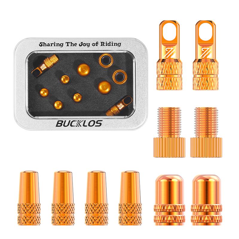 BUCKLOS Bicycle Valve Adapter Aluminum Alloy Presta Valves Converter To Schrader Valves Road Mountain Bike Valves Cap золотой
