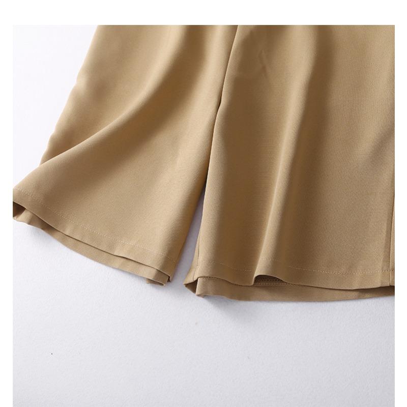 Summer Solid Color Wide Leg Suit Shorts Women's Five Quarter Pants