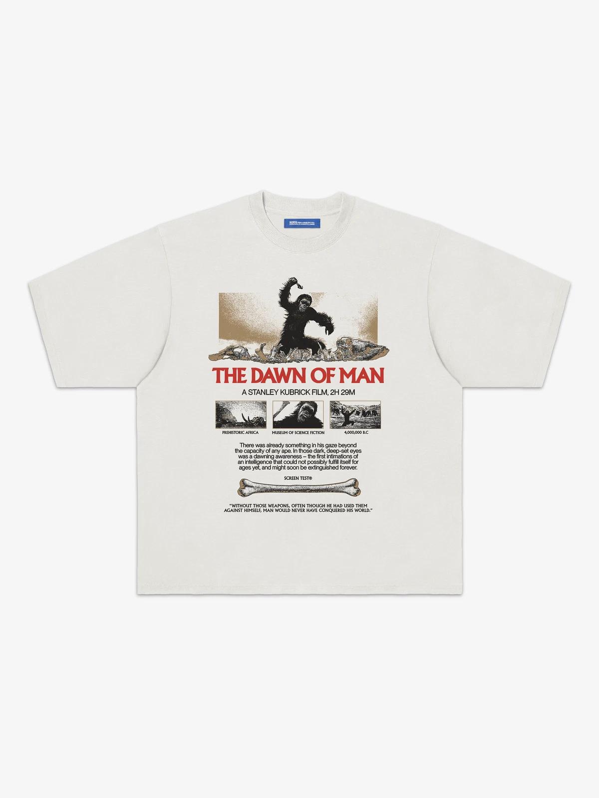 Dawn of Man T-Shirt Back printed. Original design. Street style T-shirt. XL