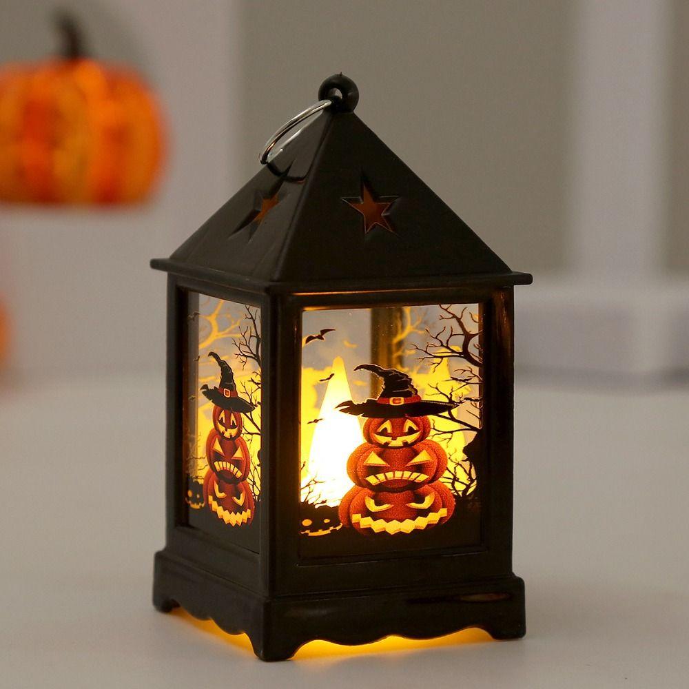 Witch Candlestick Wind Lamp Pumpkin Halloween Wind Lantern Portable Bar