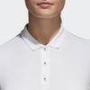 adidas Club Solid Color Breathable Short Sleeve Polo Shirt Women Tops White CE1480