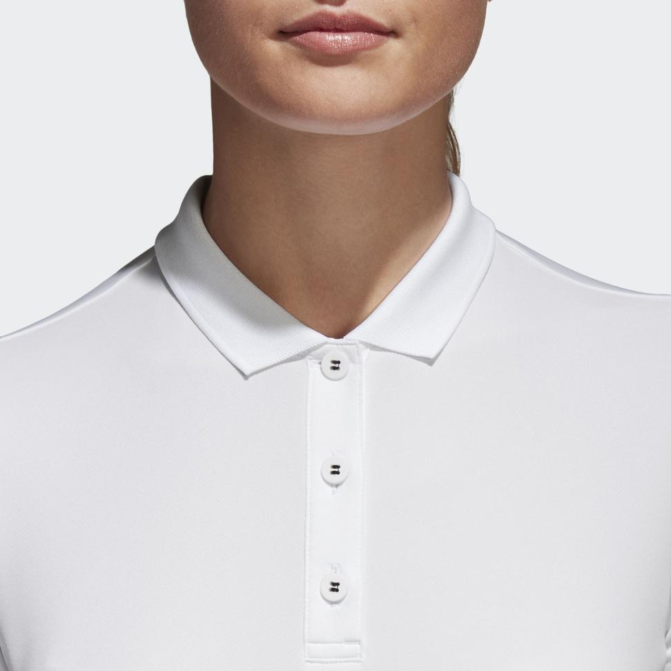 adidas Club Solid Color Breathable Short Sleeve Polo Shirt Women Tops White CE1480
