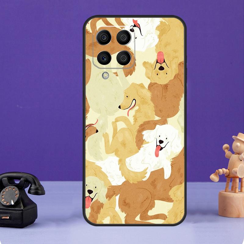 Cartoon Golden Retriever Dog Case For Samsung Galaxy M12 M32 M52 M56 M06 M16 M36 M54 M34 M14 M35 M55 M15 M11 M31 M13 M53