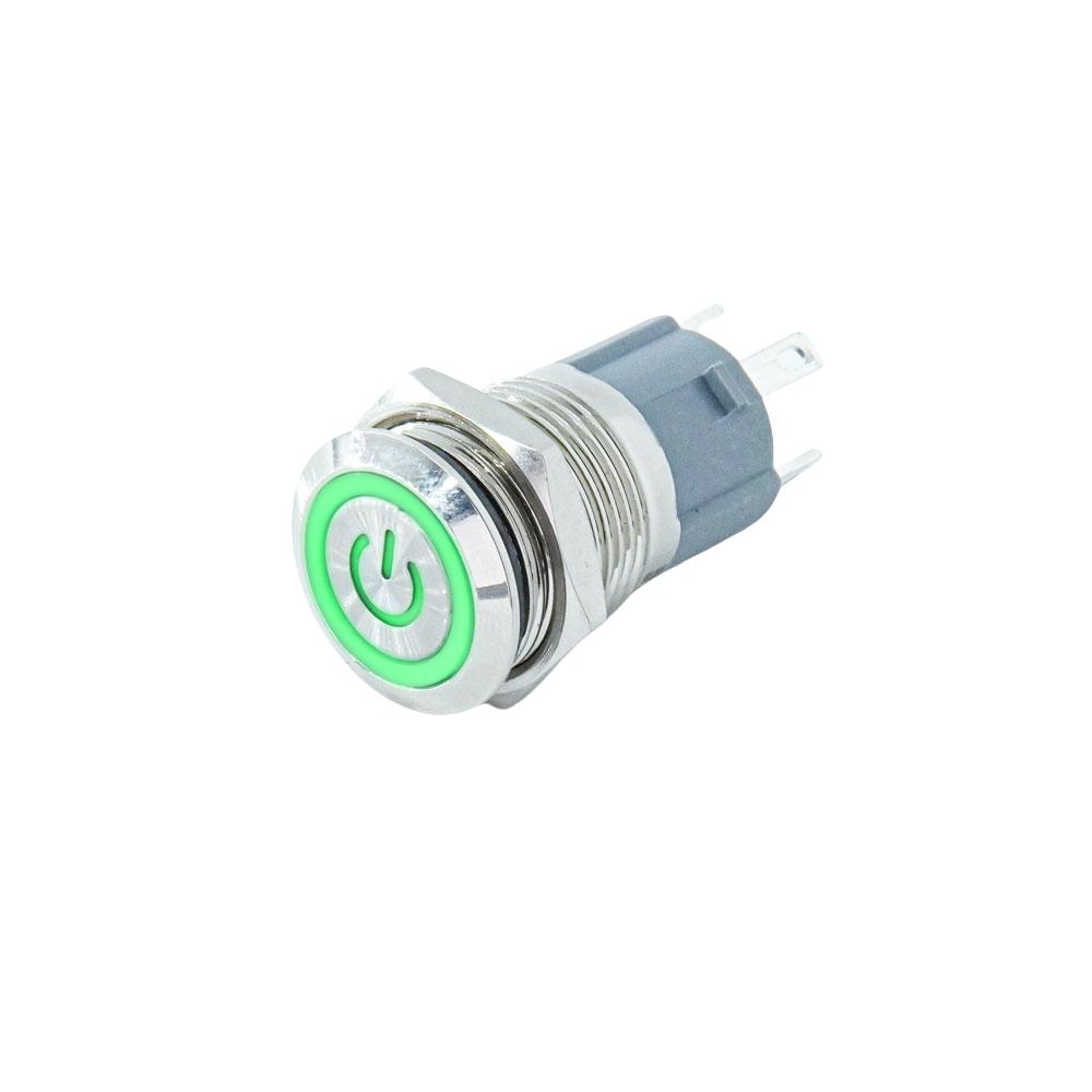 12mm 16mm 19mm 22mm metal push button on off switch self reset power lock LED light Waterproof Flat circular button 3-220v ip65