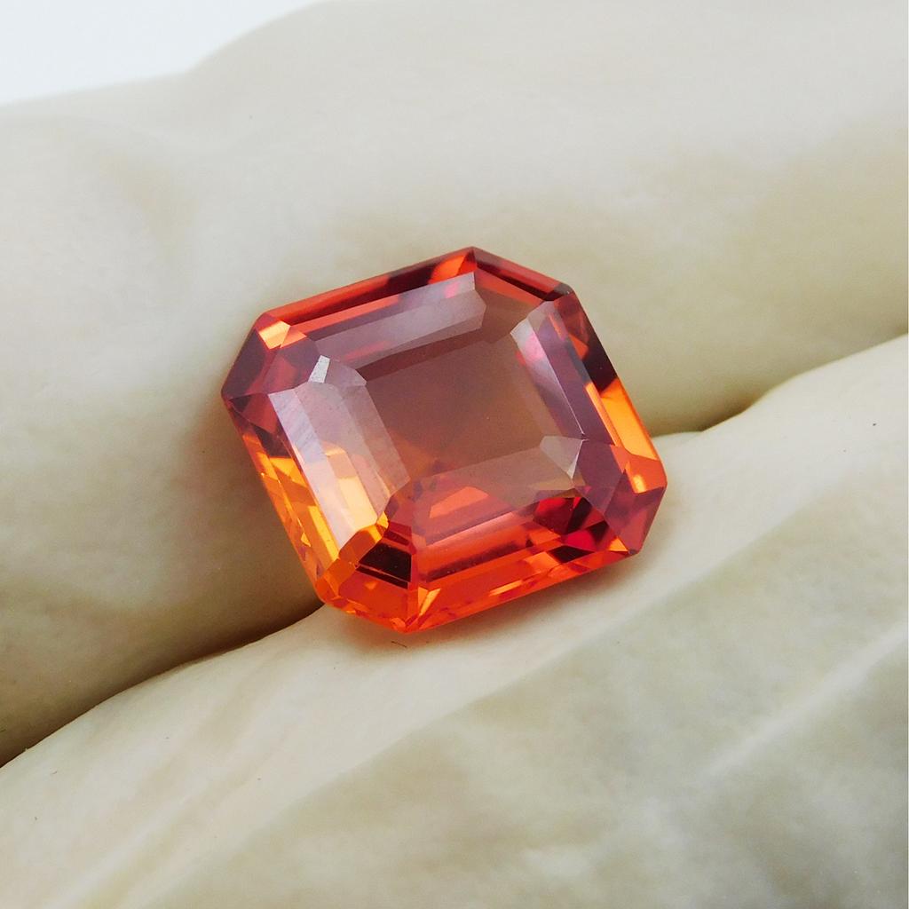 Natural Sapphire Orange Ceylon 6.15 Ct Square Cushion Cut CERTIFIED  Gemstone P-49-sa