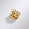 Bee Shaped Brooch Pin with Crystal Detailing for Unisex Apparel Accessories for Coats Jackets Shirts Sweaters Bags