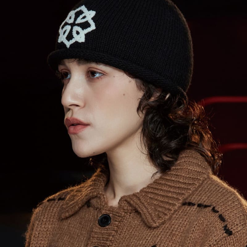 UNALLOYED SYMBOL WOOL BEANIE / BLACK