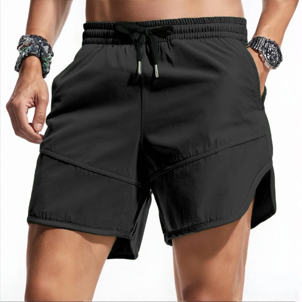 Herren Sommer Schnelltrocknend Und Atmungsaktiv Locker Vielseitig Sporthose Mit Kordelzug Und Schlitzdesign