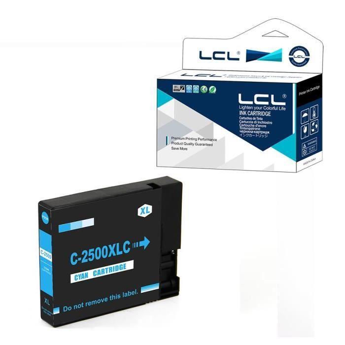 LCL Cartouche d'encre Compatible PGI-2500XL PGI-2500XLC (1 Cyan) Remplacement pour Canon MAXIFY IB4000/IP4050/IP4100/MB5050/MB5350/M