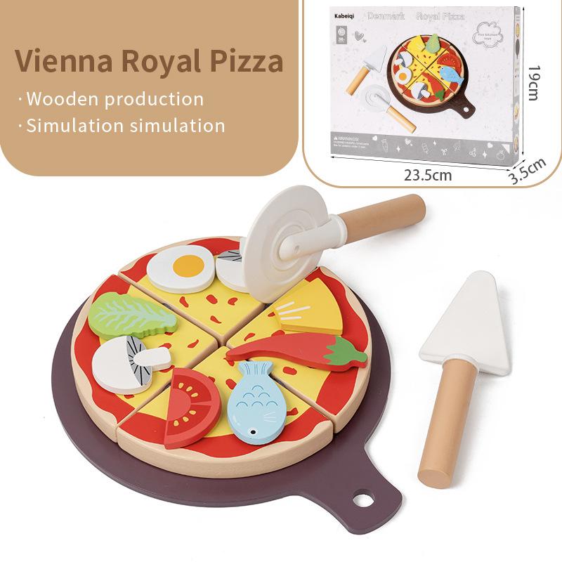

Детский игровой домик Royal Pizza Cecile Set Кухонная симуляция Подарок на день рождения Раннее развитие Деревянные игрушки 23.5*3.5*19CM