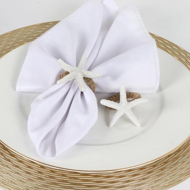 1pcs Starfish Napkin Rings Ocean Coastal Nautical Summer Wedding Party Beach Table Dining Decor Napkin Holder Wedding Decoration