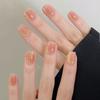 10pcs/Box Rich Short Square Head False Nails Manicure Diy Press On Nails with Gel Stickers Nail Art Reusable Fake Nails