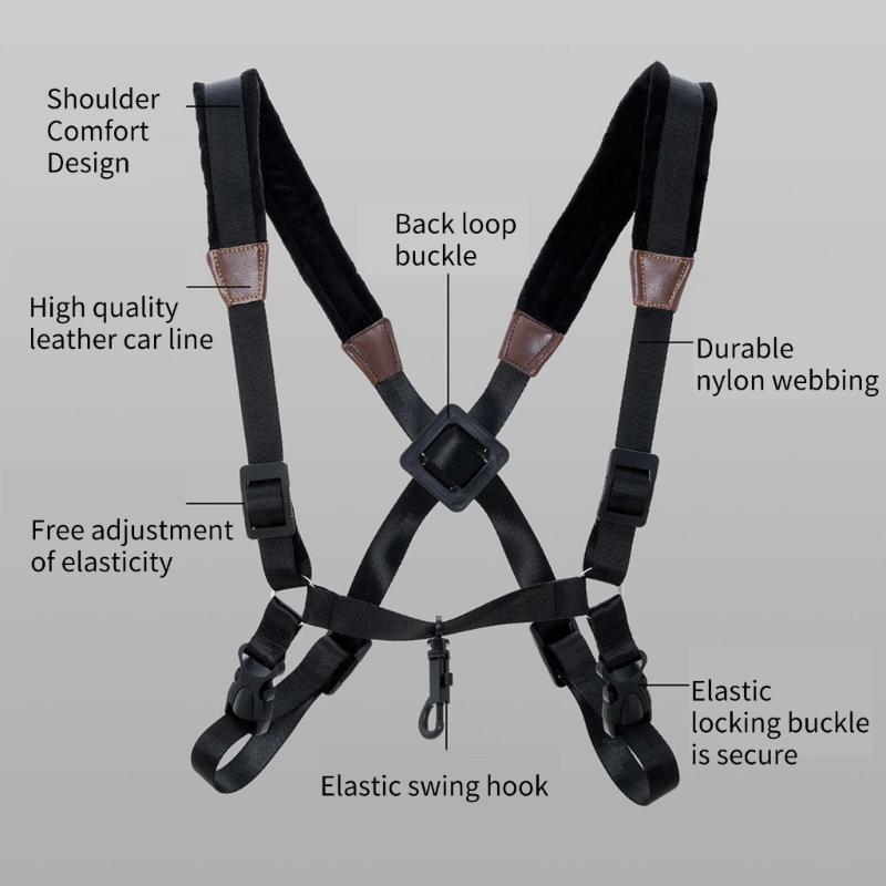 Double Shoulder Strap Saxophone Harnesses Strap, Padded Saxophone Shoulder Strap
