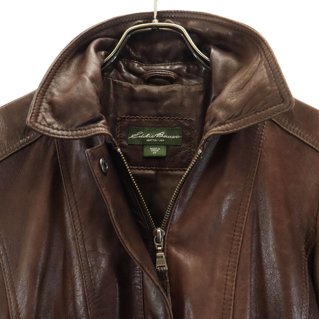 Eddie Bauer leather jacket M Brown Outdoors Women Used