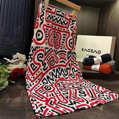 Miyake Pleats Graffiti Print Midi Skirt with Pockets & Back Slit