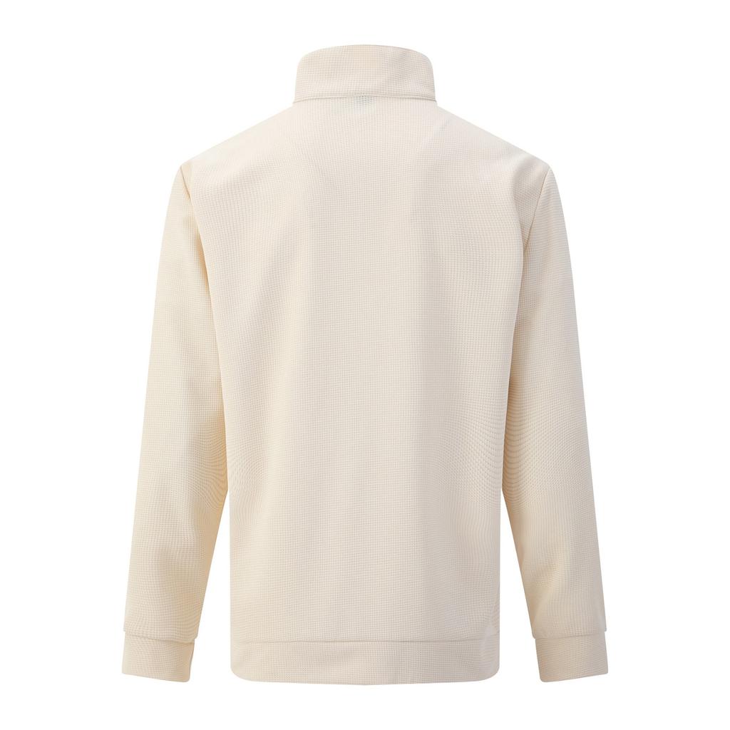 Men's Casual Outdoor High Neck Half Zip Pocket Pullover Long Sleeved Top