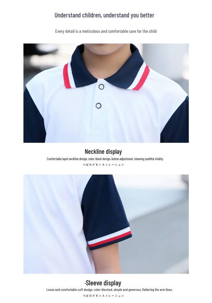 Summer Short Sleeve Student Uniform Set: High School Sportswear with Logo, Men's and Women's Two-Piece