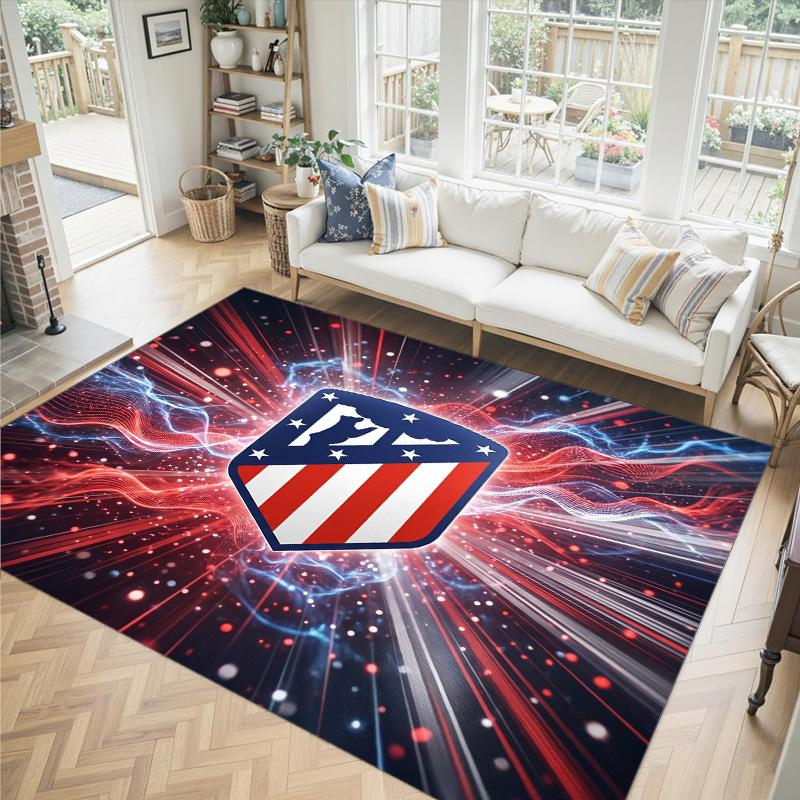 Design Atletico Madryt Kryształowy Aksamitny Dywan Przytulny Nie?Antypoślizgowy Dywan Wzorzysty Do Sypialni Salonu Przedpokoju