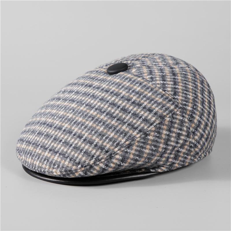 

Winter Hat Men s Fleece Ear Protector Warm Cap Grandpa Forward Casual Thick Cotton Hat M（56-58cm）