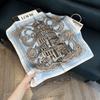 Lao Qian Feng Coffee Color Cashew Nut Silk Scarf Headscarf Versatile Neck Square Scarf Premium Sense Female Foreign Style Decorative Scarf Scarf