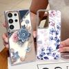 Romantic Rose Flower Pattern Case For Samsung S26 S25 Ultra S24 FE S23 Plus S22 S21 A15 A16 A17 A35 A36 A37 A54 A55 A56 A57 5G Plating Lens Soft Cover
