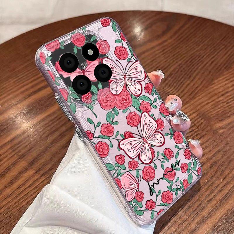Creative Butterfly Flowers Pattern Case For Xiaomi Redmi Note 15 Pro 4G Funda Redmi Note 14 13 Pro 5G Clear Silicone Soft Cover